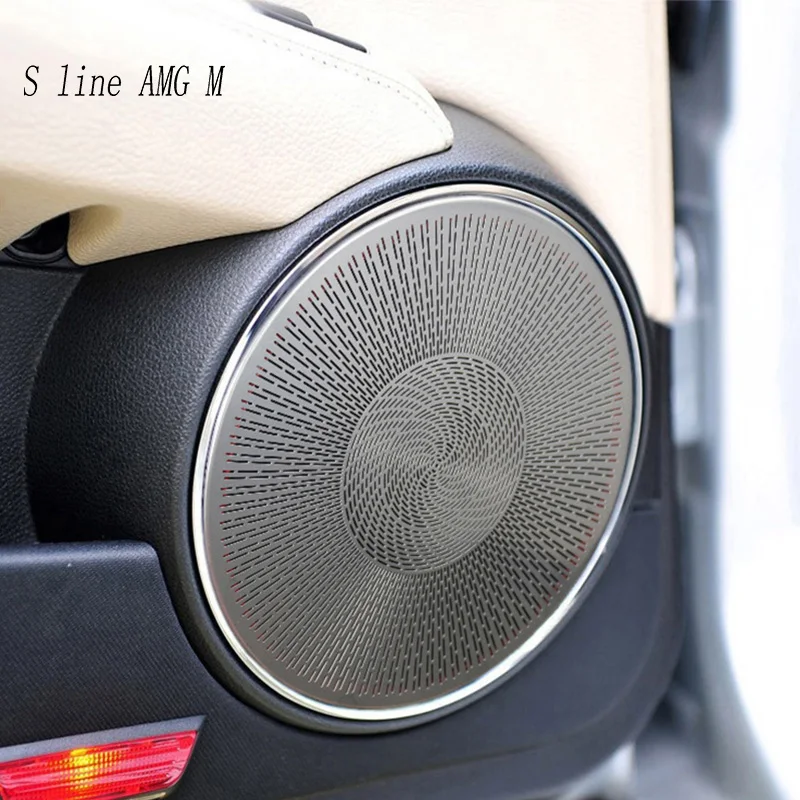 Car Styling For Mercedes Benz C Class W204 2007-2014 Audio Speaker Cover Trim Door Loudspeaker panel Stickers Auto Accessories