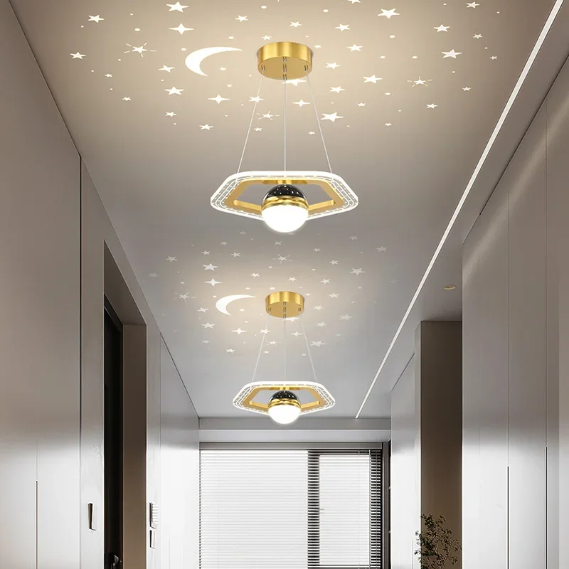 

Nordic Starry Aisle Entrance Pendant Lights Net Red Style Light Luxury Simple Balcony Stairs Corridor Bedroom Small Chandelier