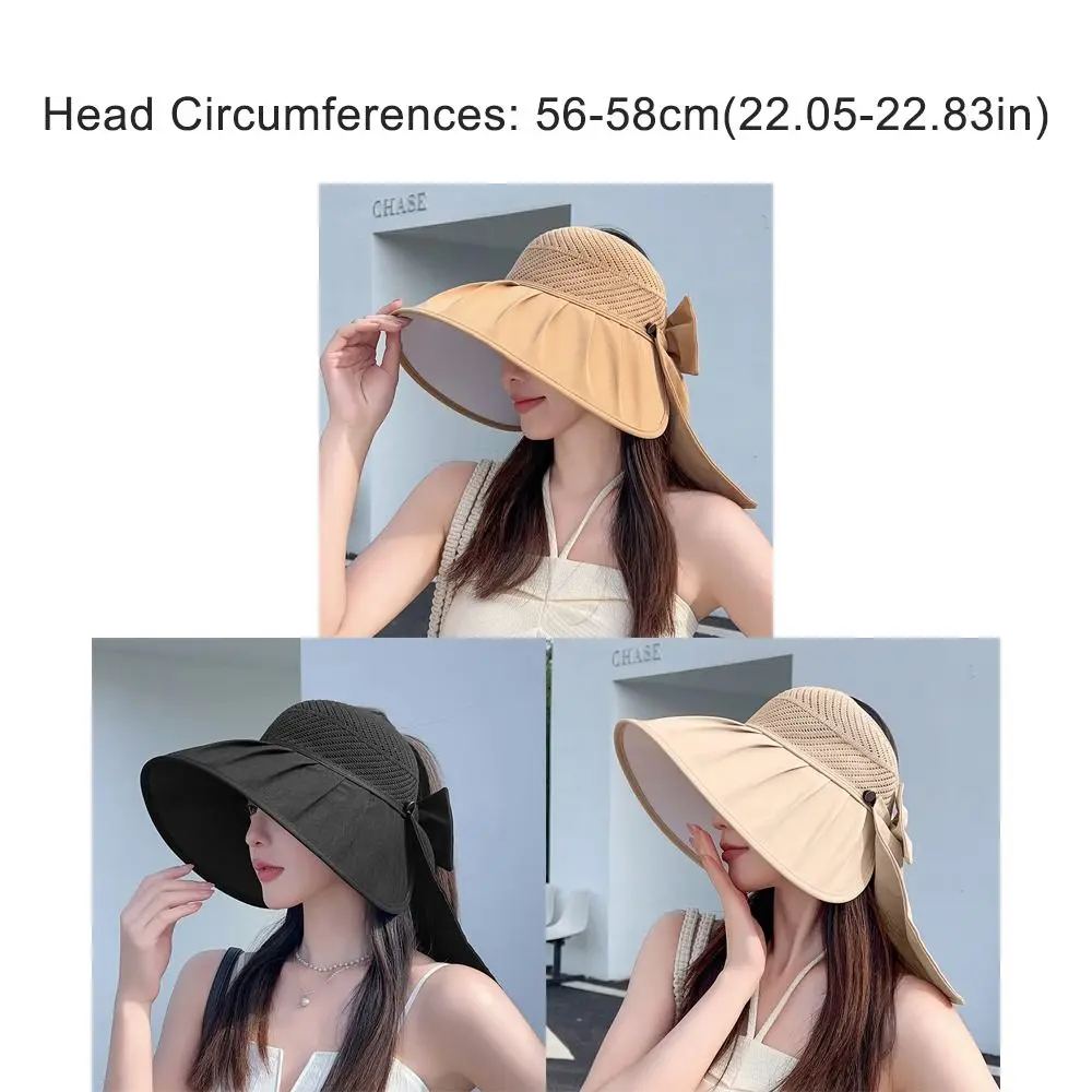 مع شال قابل للإزالة صياد قبعة واسعة حافة الأشعة فوق البنفسجية حماية الصيف قبعة الشمس فارغة أعلى عارضة في الهواء الطلق قبعة بواقٍ للشمس السفر الشاطئ