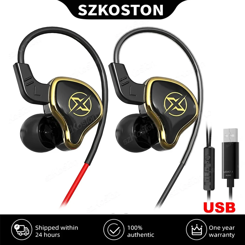 USB Gaming Headset Wired Headphones with Microphone 7.1 Surround Noise Cancelling Earphone for PC Computer PS4 PS5 Windows 10