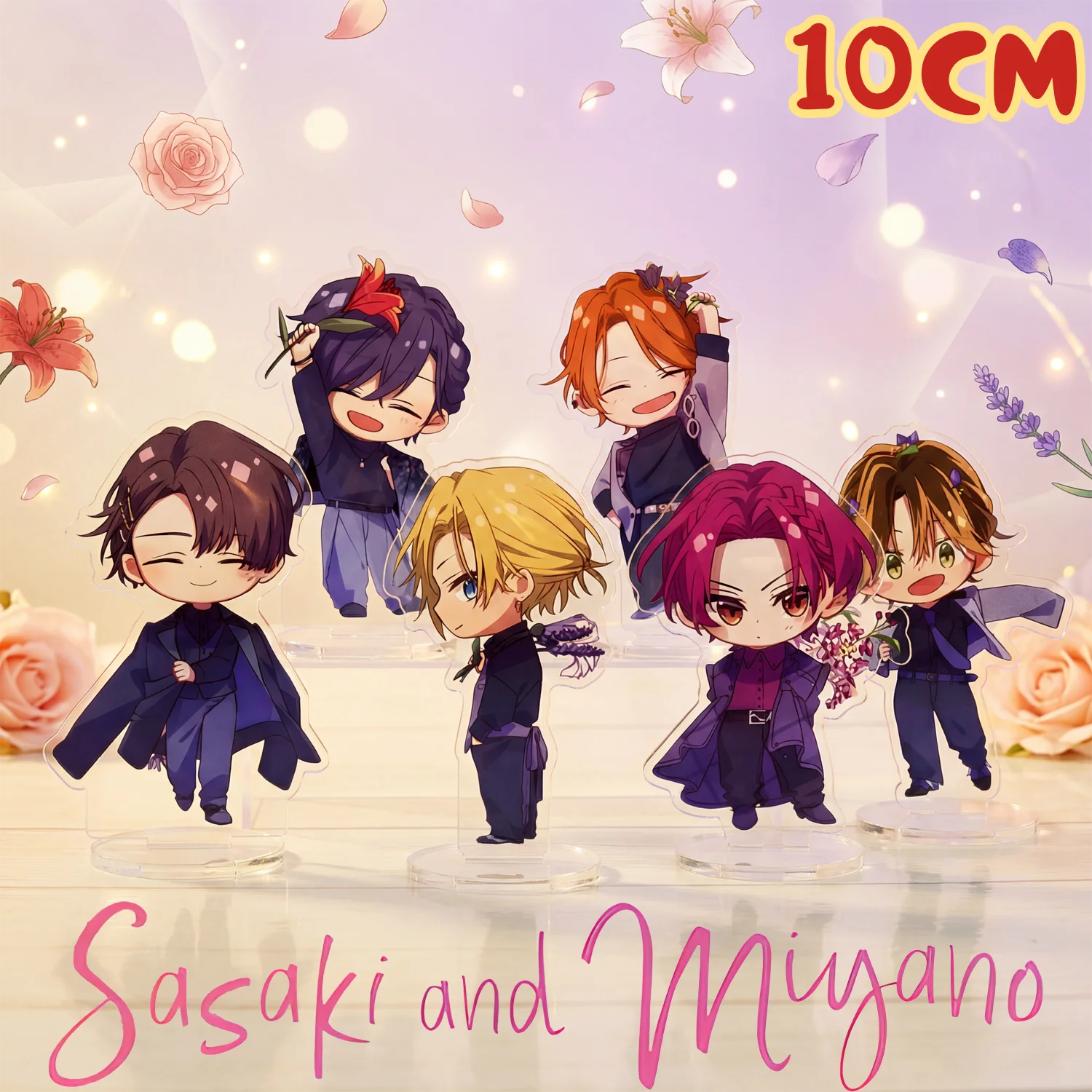 Anime Sasaki and Miyano Acrylic Stand Figure 10CM Chibi Sasaki Shuumei Miyano Yoshikazu Desktop Decoration Merch Gift for Fans
