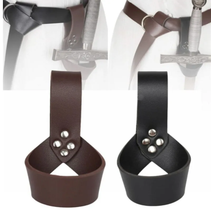 

Средневековый ремень, держатель для меча, пояс с ножнами, реквизит для косплея, кожаное кольцо рыцаря