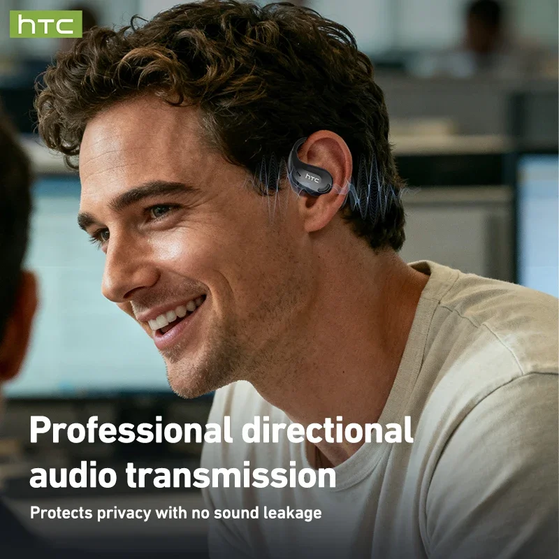 【HTC NE47】 سماعات بلوتوث OWS سماعات رأس لاسلكية رياضية AI ترجمة سماعات أذن مريحة فائقة الجهير مفتوحة الأذن