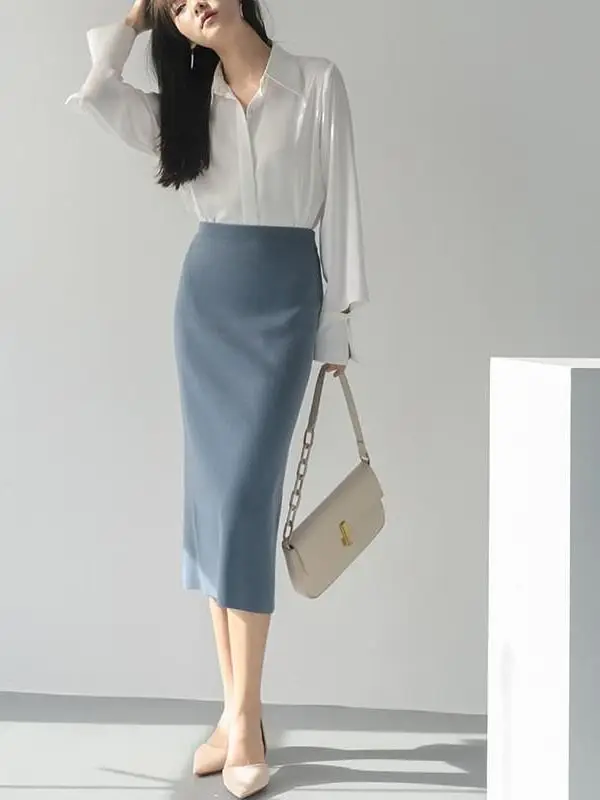 

MZOMXO Женская весенняя новая повседневная рубашка с длинным рукавом из полиэстера, тонкая, однотонная, не деформируется