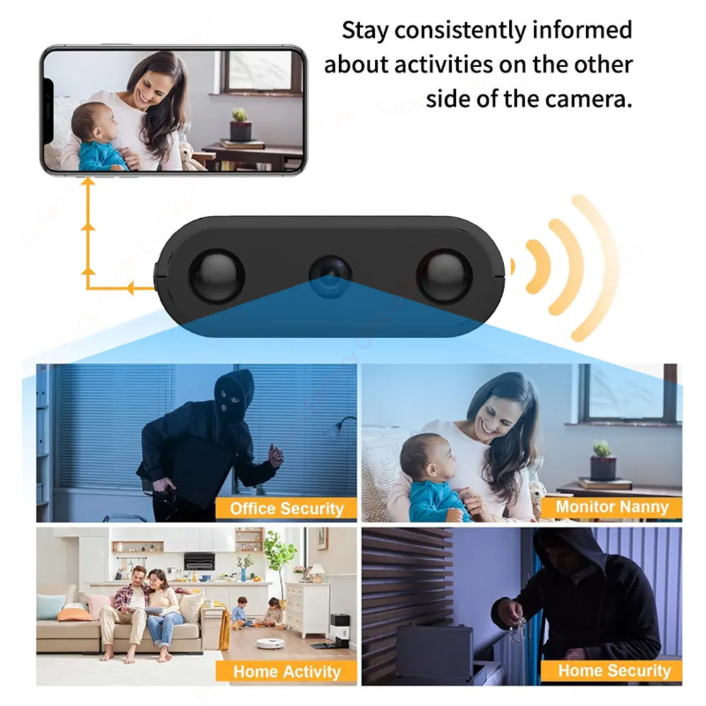 Subminiature Camera 1080P HD Smart Home Security Protection Mini Cam Wifi IR Night Vision Remote Monitoring Micro Ip Camcorders