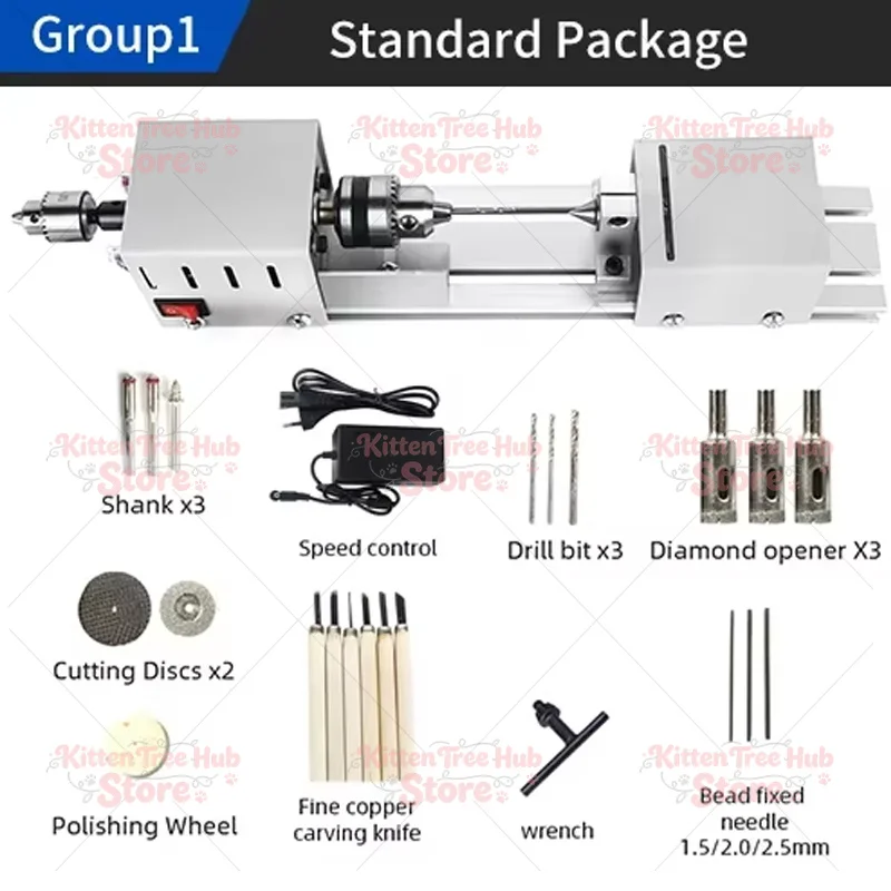 Mini Electric Wood Turning Lathe, Multifunctional Bead Polishing Grinding Machine