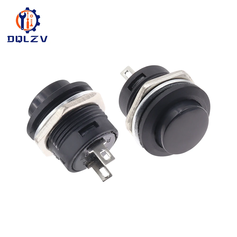 Momentary Push Button Switch 16mm Momentary 6A/125VAC 3A/250VAC Round Switches R13-507 BLACK RED GREEN WHITE BLUE YELLOW