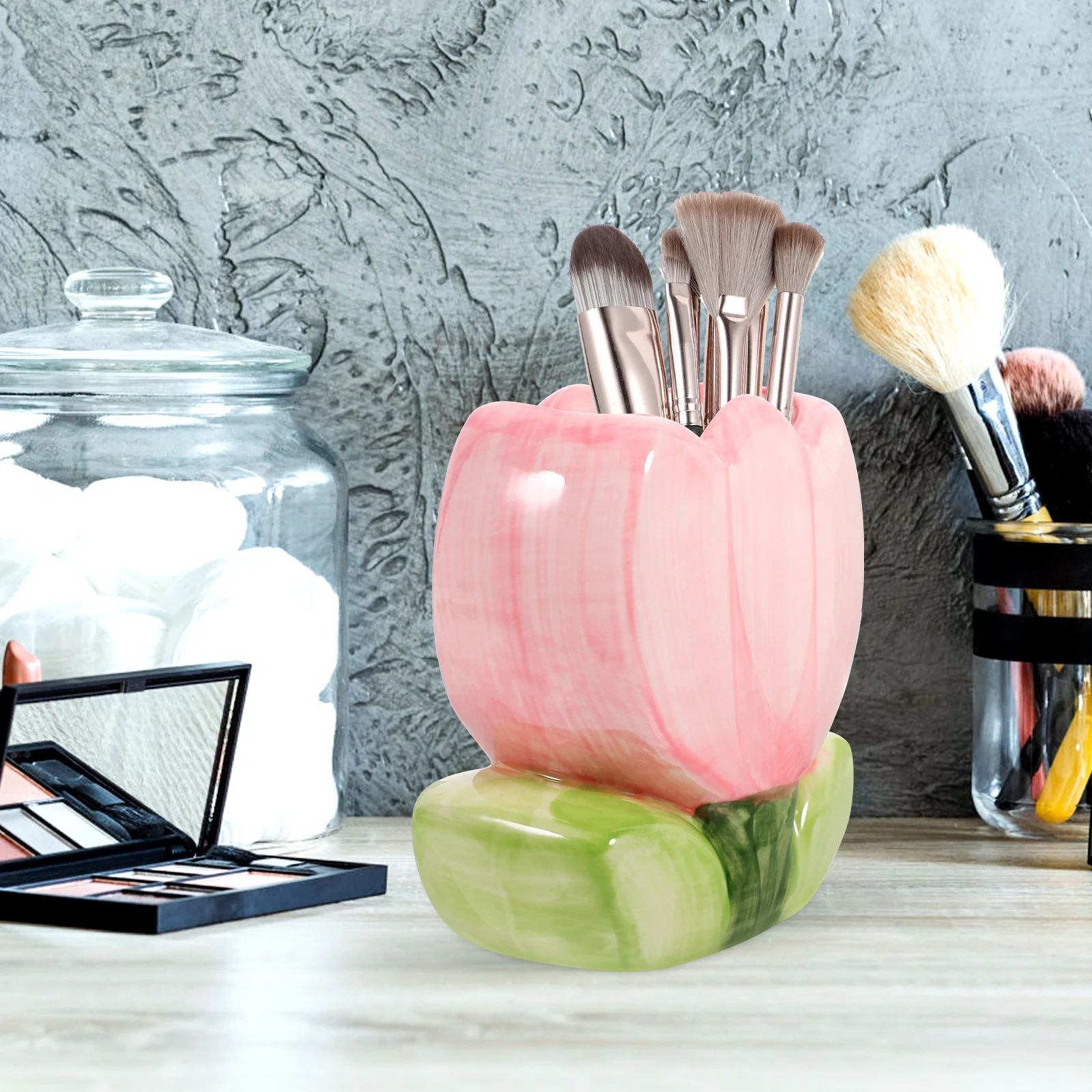 

Ceramic Pen Holder Desk Organizer Pencil Container Storage Decorative Office Accessory Simple Style Multi-Function Stationery