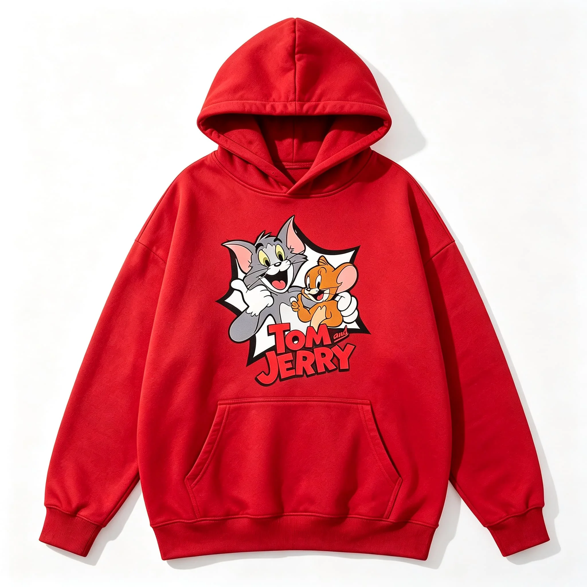 Tom und Jerry Hoodie Herren Cartoon Grafik Sweatshirt Winter Casual Streetwear Oversized Pullover Unisex Paar Mode Hoodie – Detail 12