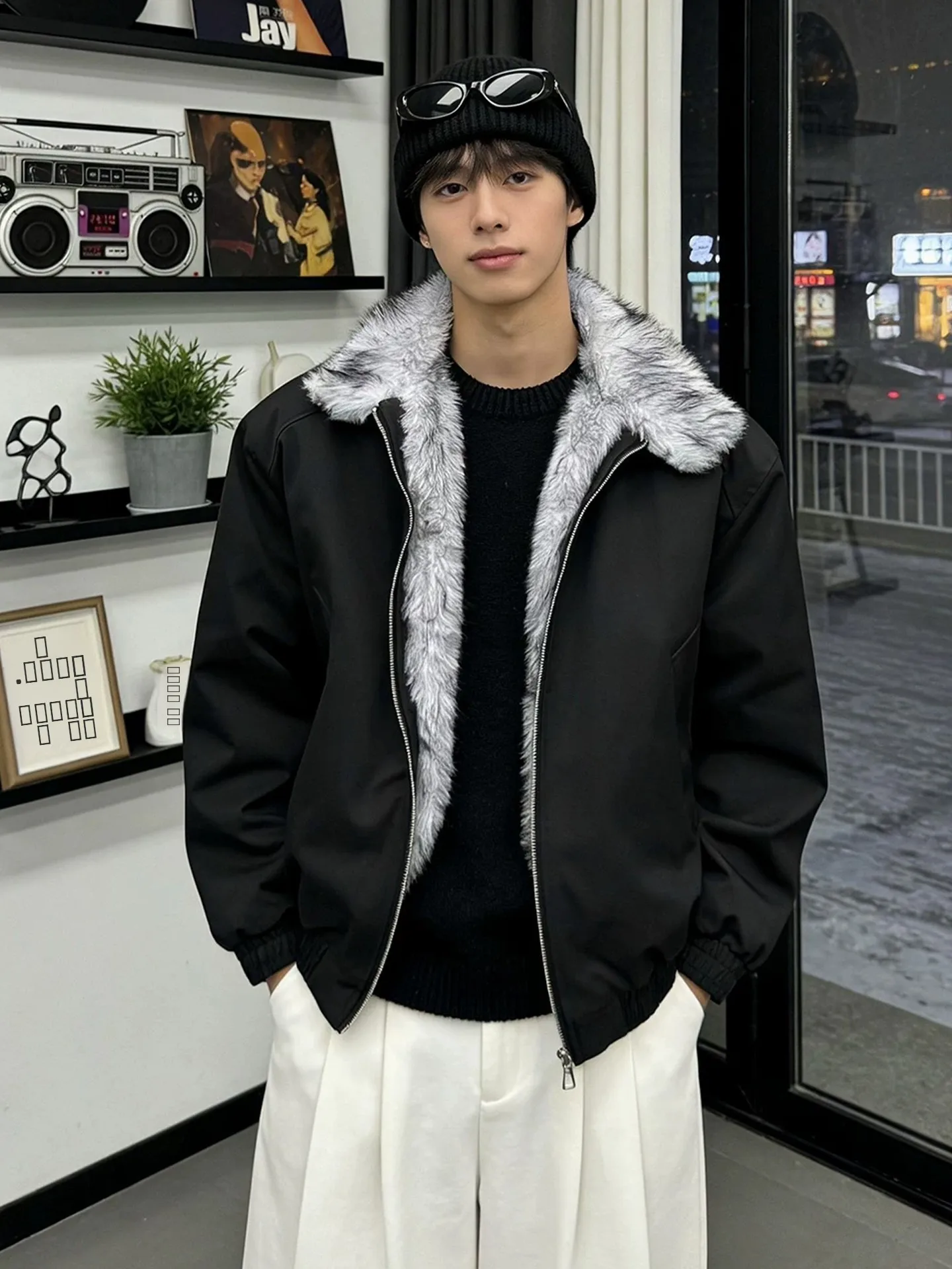 

Утепленная зимняя хлопковая куртка-парка для мужчин с флисовой подкладкой и меховым воротником, повседневная верхняя одежда для молодежи