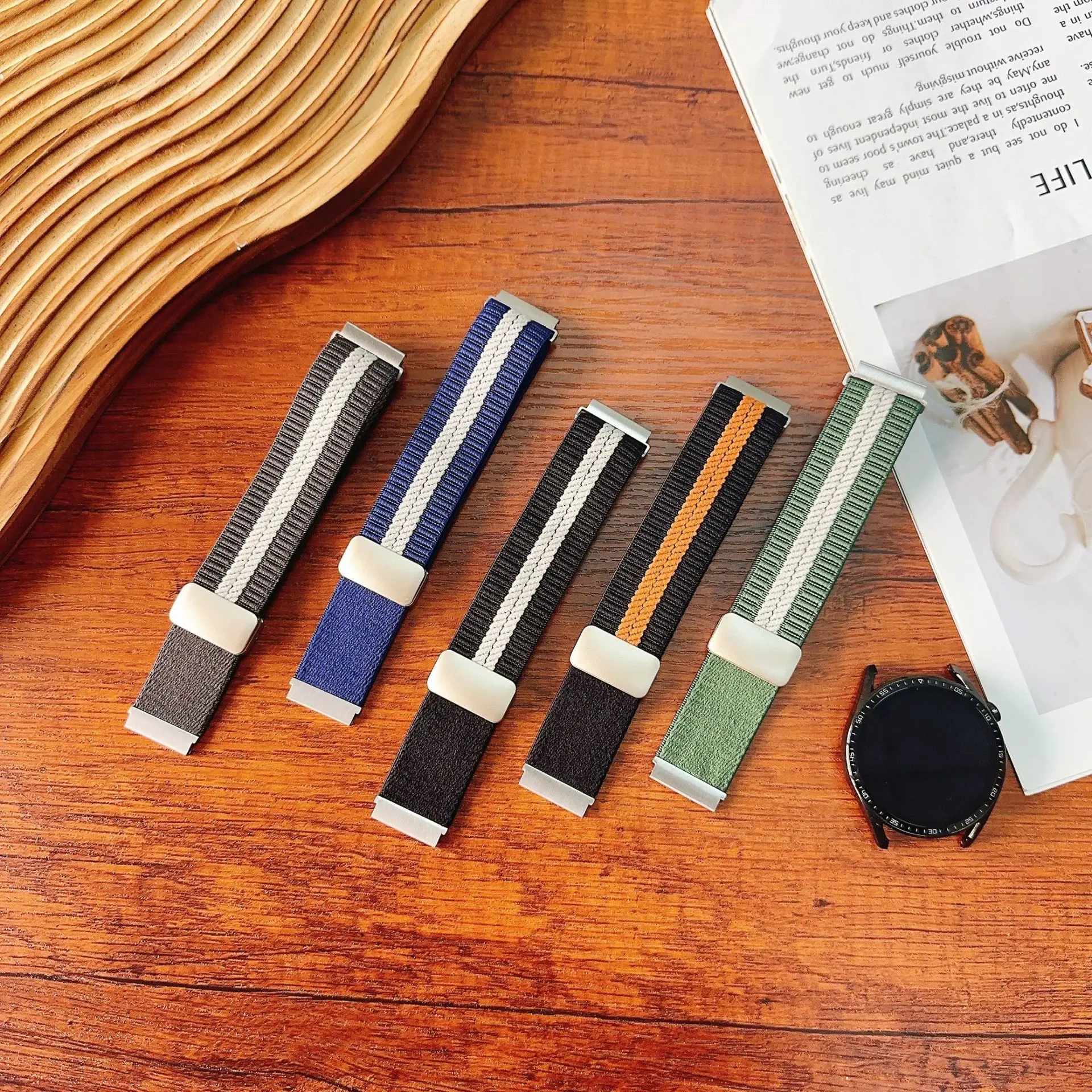 

Нейлоновый магнитный ремешок 22 мм для Huawei Watch 5 GT6/GT6 Pro 46 мм, универсальный спортивный дышащий нейлоновый ремешок на запястье для Huawei Watch 5 46 мм