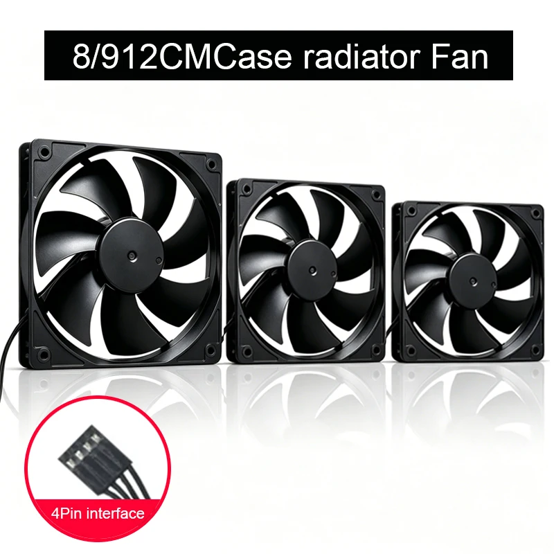 Silent PC Fans 80mm 90mm 120mm Quiet Computer Cooling Fans for GPU CPU Cooler Radiator Case - Efficient Heat Dissipation