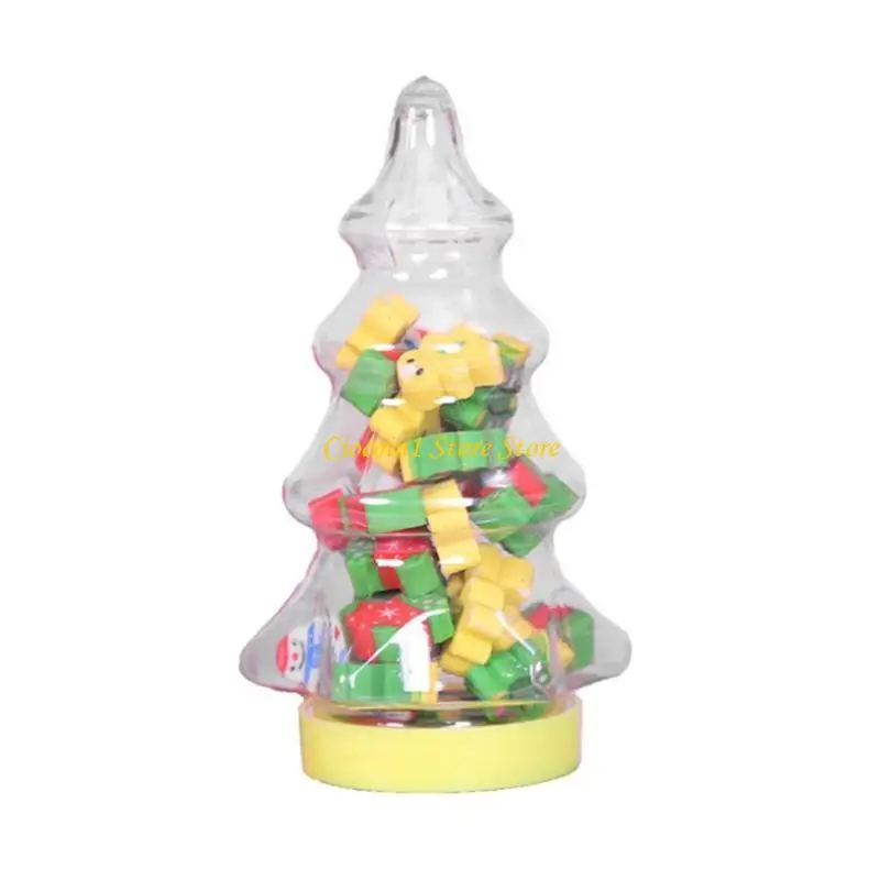 A3PC 26Pcs/Pack Children Mini Erasers Xmas Tree Erasers Snowman Erasers Man Erasers for Student Boy Girl Home School