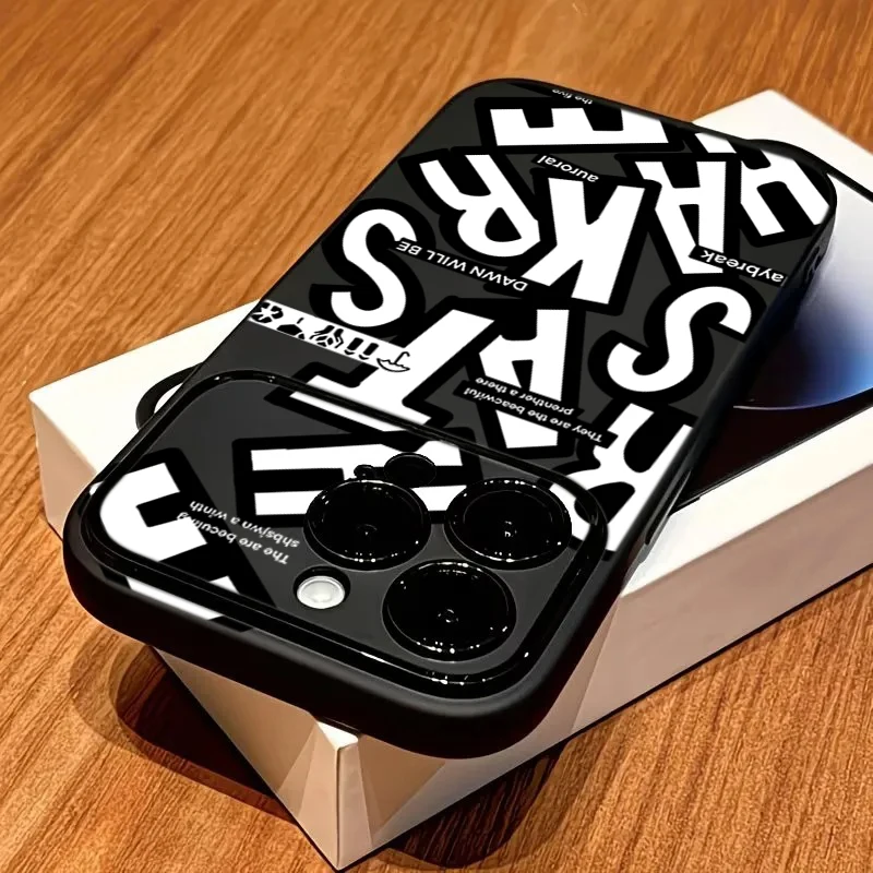 Creative And Stylish Black Pattern Phone Case For IPhone 17 16 15 14 13 12 11 Pro Max X XR XS 16 15 Plus Shockproof Soft Cover