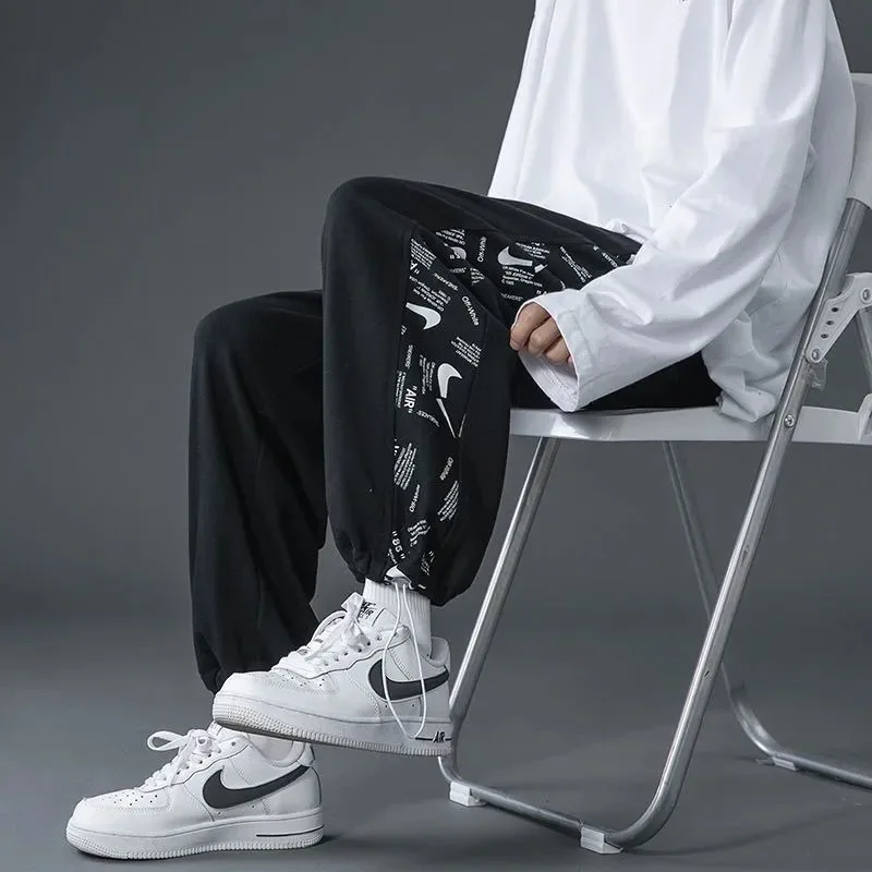 

Men Wide-legged Pants Sports Trouser Joggers Man Clothing Trend Harem Pants Hip Hop Casual Drawstring Loose Spring Summer Thin