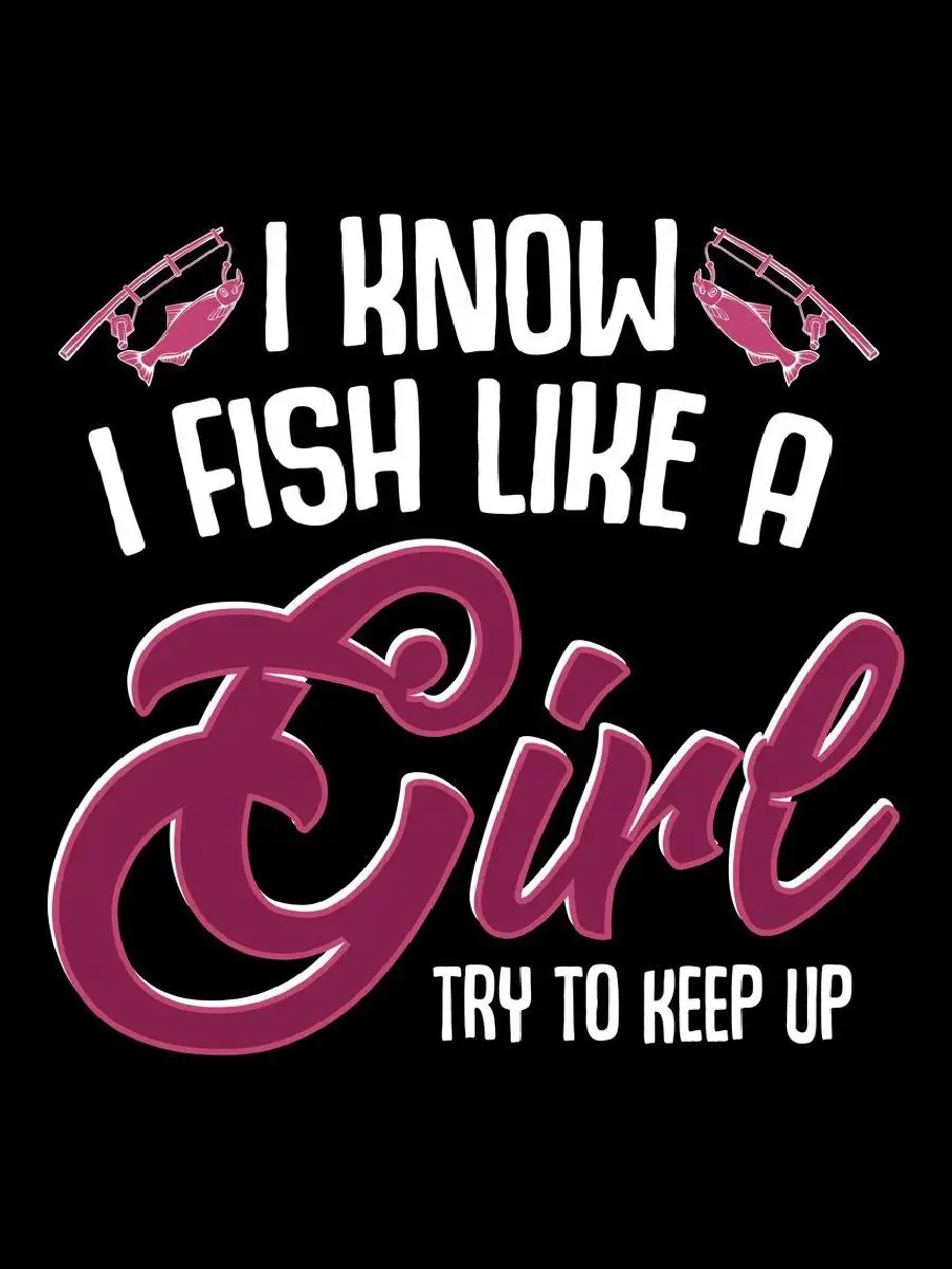 Abstract I Know I Fish Like A Girl Poster Print  Chic Interior Design Wall Decor Art