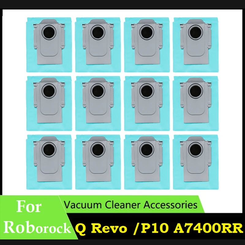 

12PCS Replacement Accessories Activated Carbon Dust Bag For Roborock Q Revo /Roborock P10 A7400RR Robot Vacuum Cleaner Dust Bags
