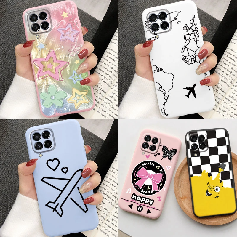 For Samsung Galaxy A02s A12 A22 A31 A41 A51 A71M12 M22 M33 M53 F12 5G Black Love Heart Popular Luxury Silicone Back Phone Case