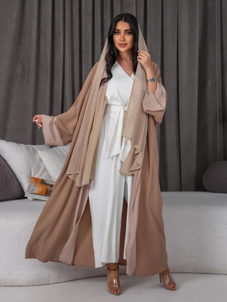 

Gulf Abayas for Women 2023 Muslim Kimono Abaya Islamic Clothing Jumpsuit Modest Dubai Turkey Hijabi Outfit Kaftan Robe Ramadan