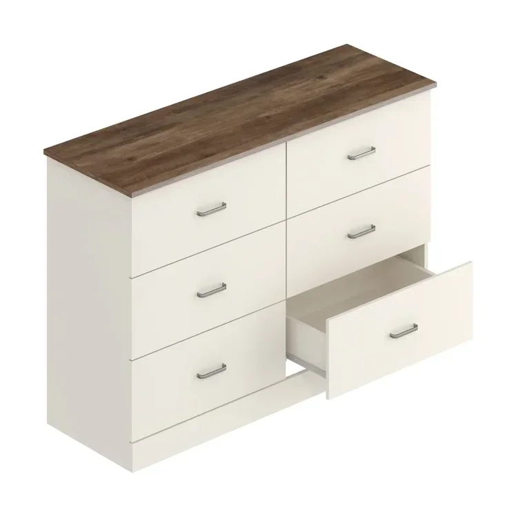 Clean-Lined Look Dresser Streamlined Rectangular Design Chest of Drawers Low Profile Storage Table