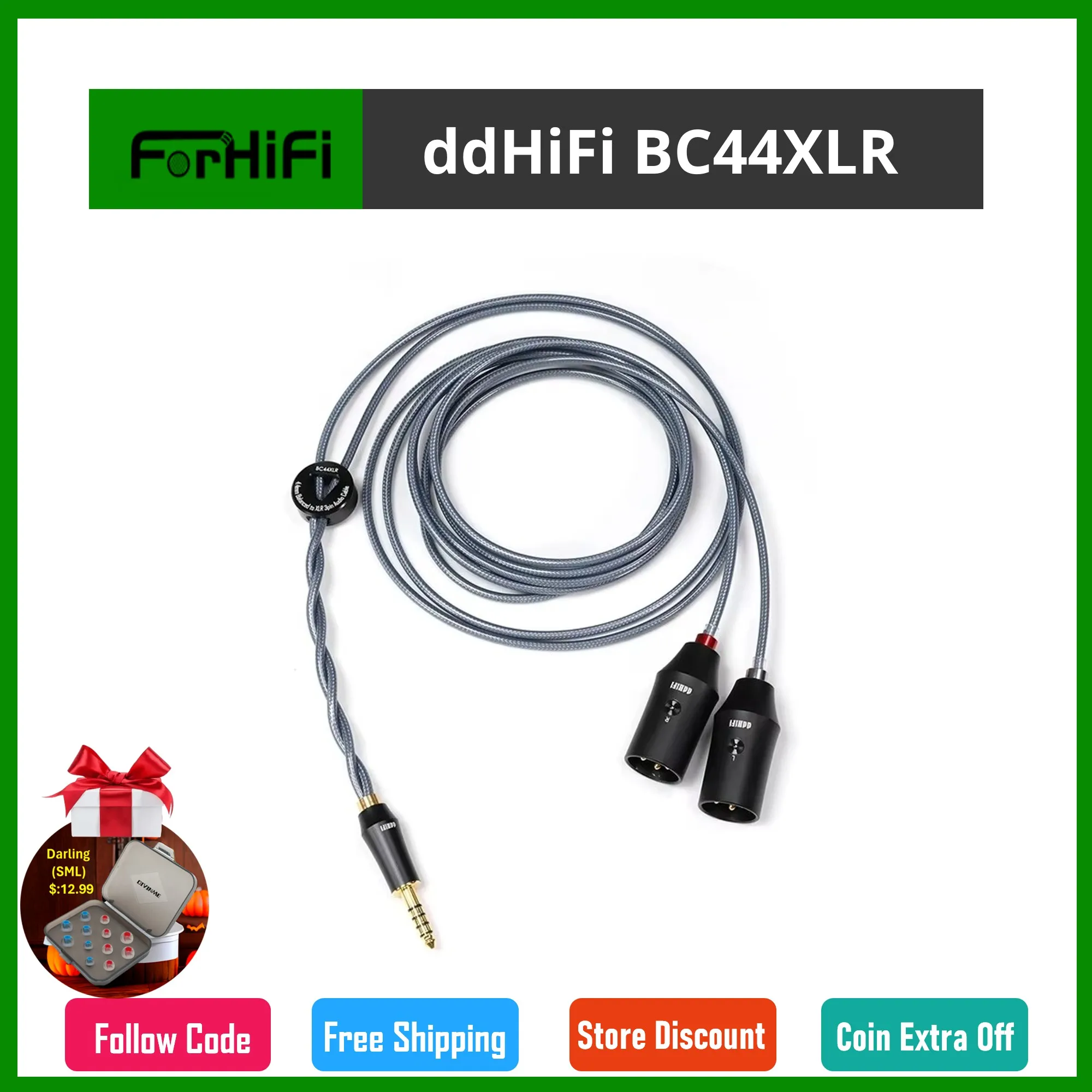 DD ddHiFi BC44XLR 4.4mm Balanced to XLR 3Pin Shielding Signal Cable, Connecting Music Player to Amplifier or Active Speaker