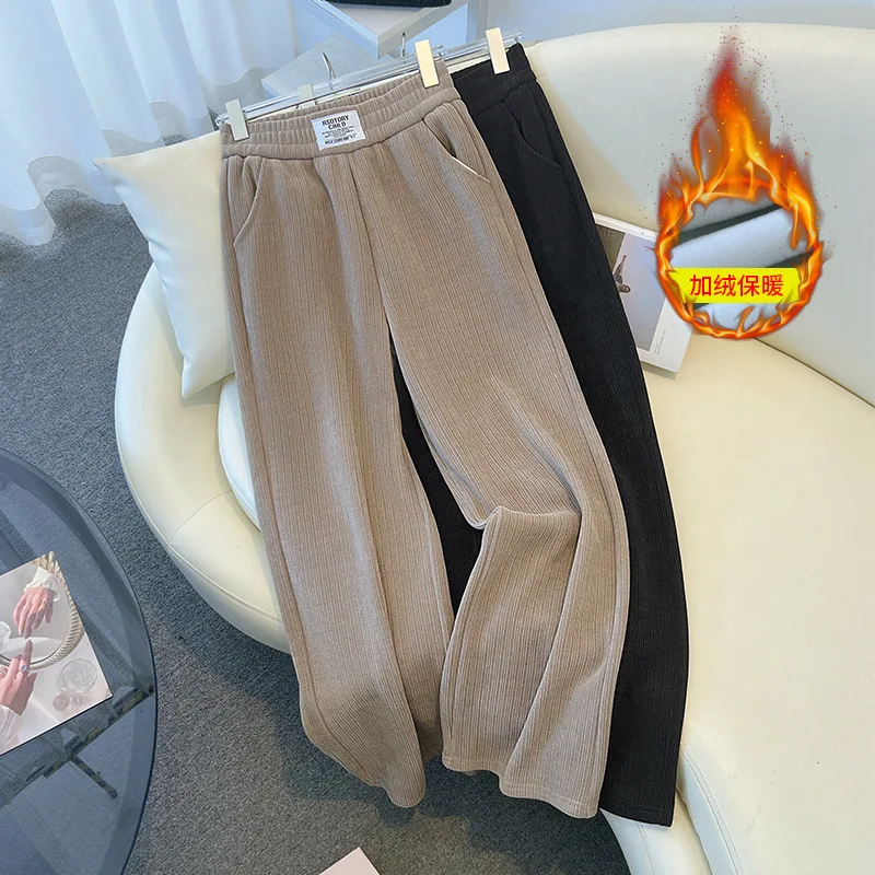 

100/130/150kg big size women Casual Pants Large Size women clothing women Straight Legs show Slim Pants 6XL7XL