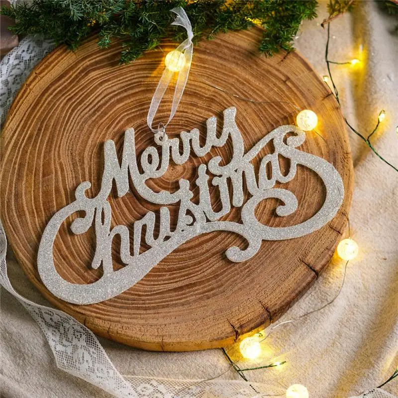 1/3pc Sparkling English Letter Brand Christmas Tree Decorative Hanging New Thickened Christmas Tree Decorative Hanging With Rope