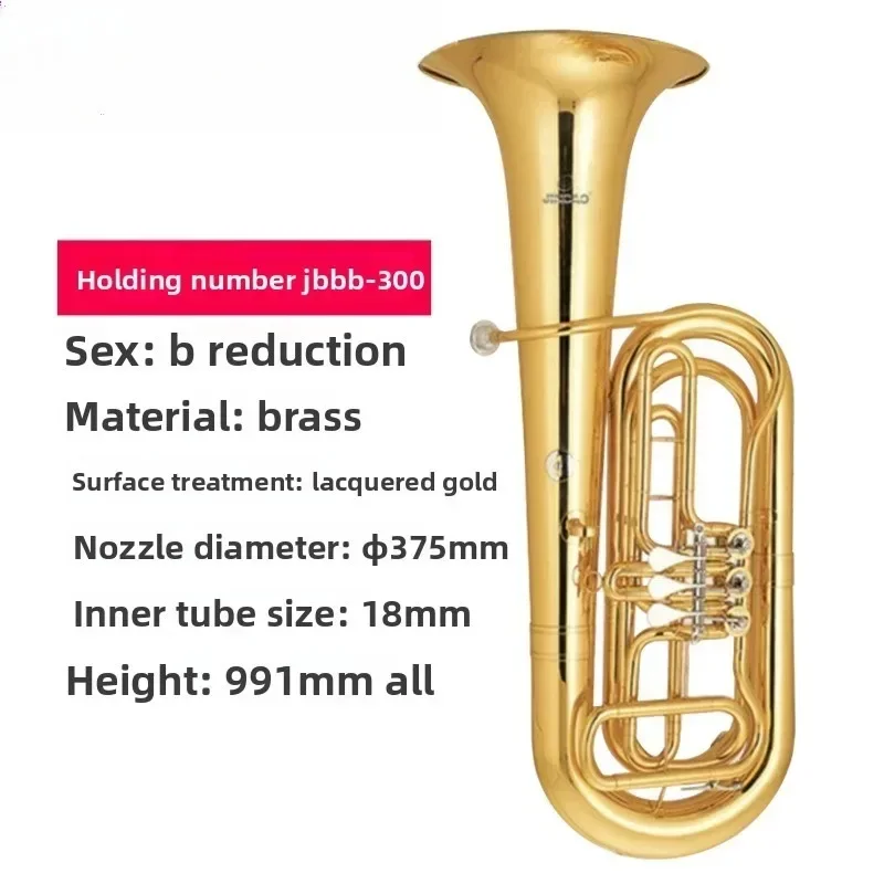 Wholesale Jinbao JBBB-300 Three Flat Keys Bb Bass Big Carry Sign Three Keys Ball B Large Brass Instrument