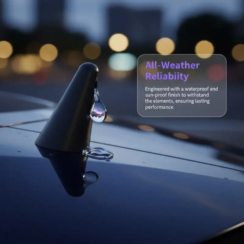 Low-Profile 3cm Car Antenna – Short Roof-Mounted Radio Antenna with Universal Thread Adapter