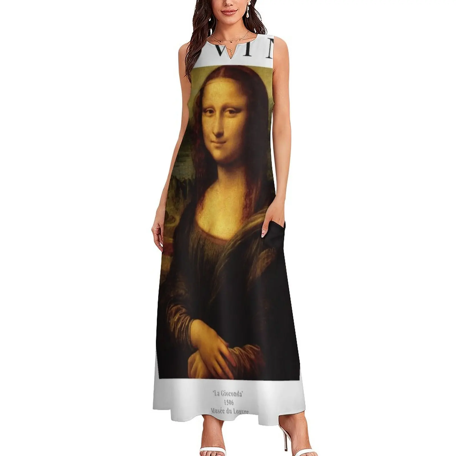 Monalisa - Leonardo da Vinci - Exhibition Poster Long Dress Party dresses dresses summer dress dresses