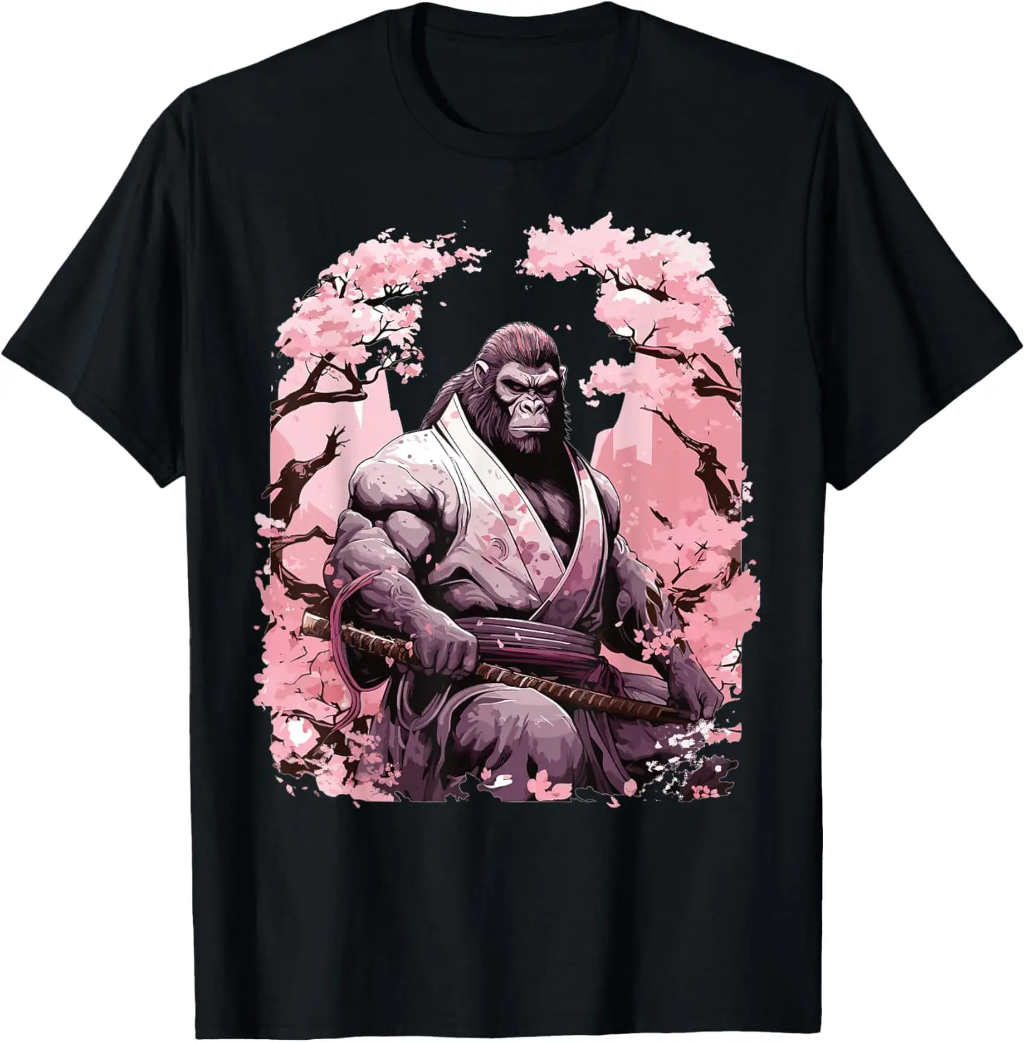 Samurai Monkey Warrior Japanese Ninja Gorilla Kawaii T-Shirt