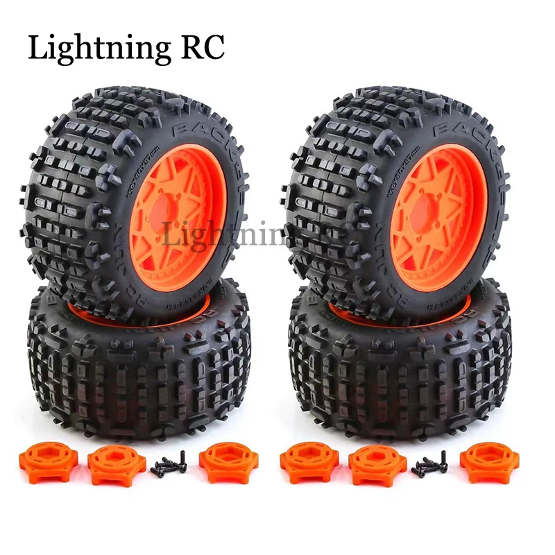 4Pcs 158mm 1/8 1/10 Monster Truck Tire 12/14/17mm Wheel Hex for Sledge E-Revo ARRMA KRATON Outcast Tamiya