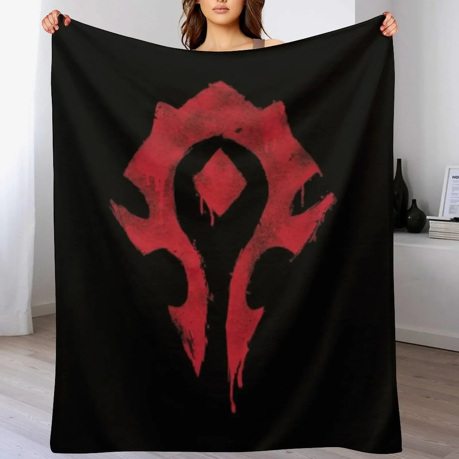 

The bloody horde logo Classic Throw Blanket Beautifuls bed plaid heavy to sleep Blankets