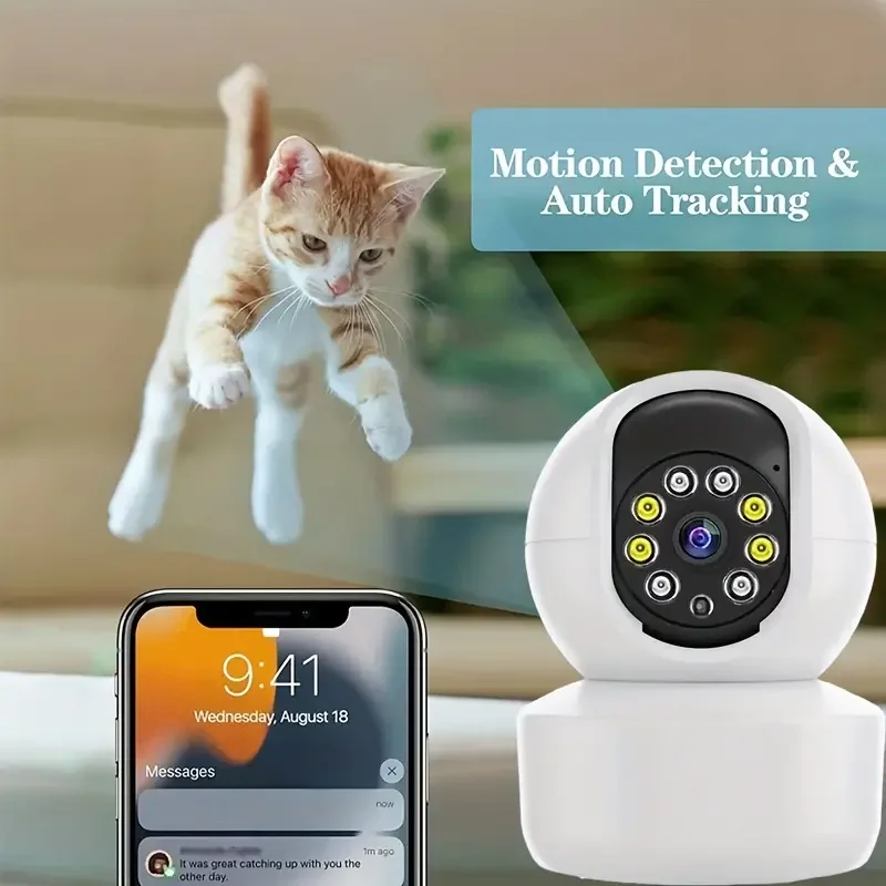 Home Surveillance Camera Draadloze Wifi Mobiele Telefoon Afstandsbediening Hd Night Vision 360 ° Panoramisch View Voice Intercom