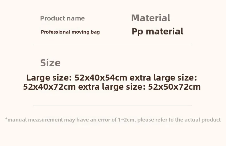 Umzugstasche mit großem Fassungsvermögen, verdickte, umweltfreundliche Gepäcktasche, wasserdichte gewebte Tasche, Aufbewahrungstasche, verschleißfeste Tasche – Detail 16