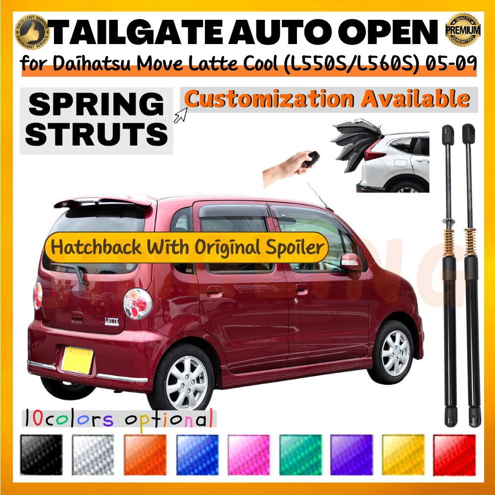 

Qty(2) Trunk Struts with Spring for Daihatsu Move Latte Cool L550S/L560S Hatchback 2005-2009 Rear Tailgate Lift Supports Shocks