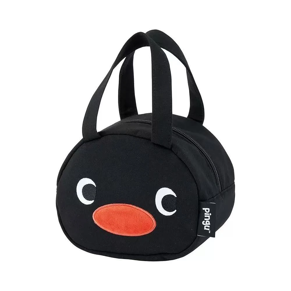 Cute Penguin Cartoon Plush Coin Purse Portable Bento Bag Handbag Youthful Summer Fashion Zipper Closure Universal Women's Bag