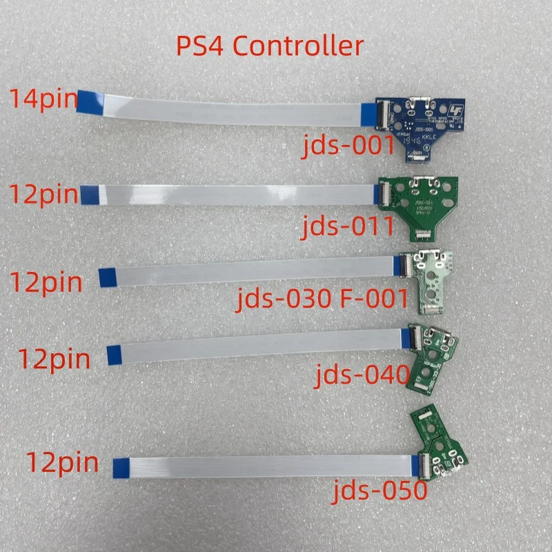 50pcs for JDS-001 JDS-011 JDS-030 F001 JDS-040 Jds 040 JDS-055 050 USB Charging Socket Board with Flex Cable for PS4 Controller