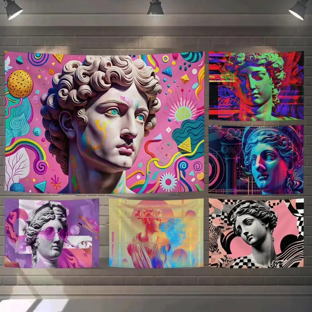 Broken Greekgod Tapestry Custom Living Bedroom Party Dormitory Interior Wall Bohemian Decoration Attached Clip