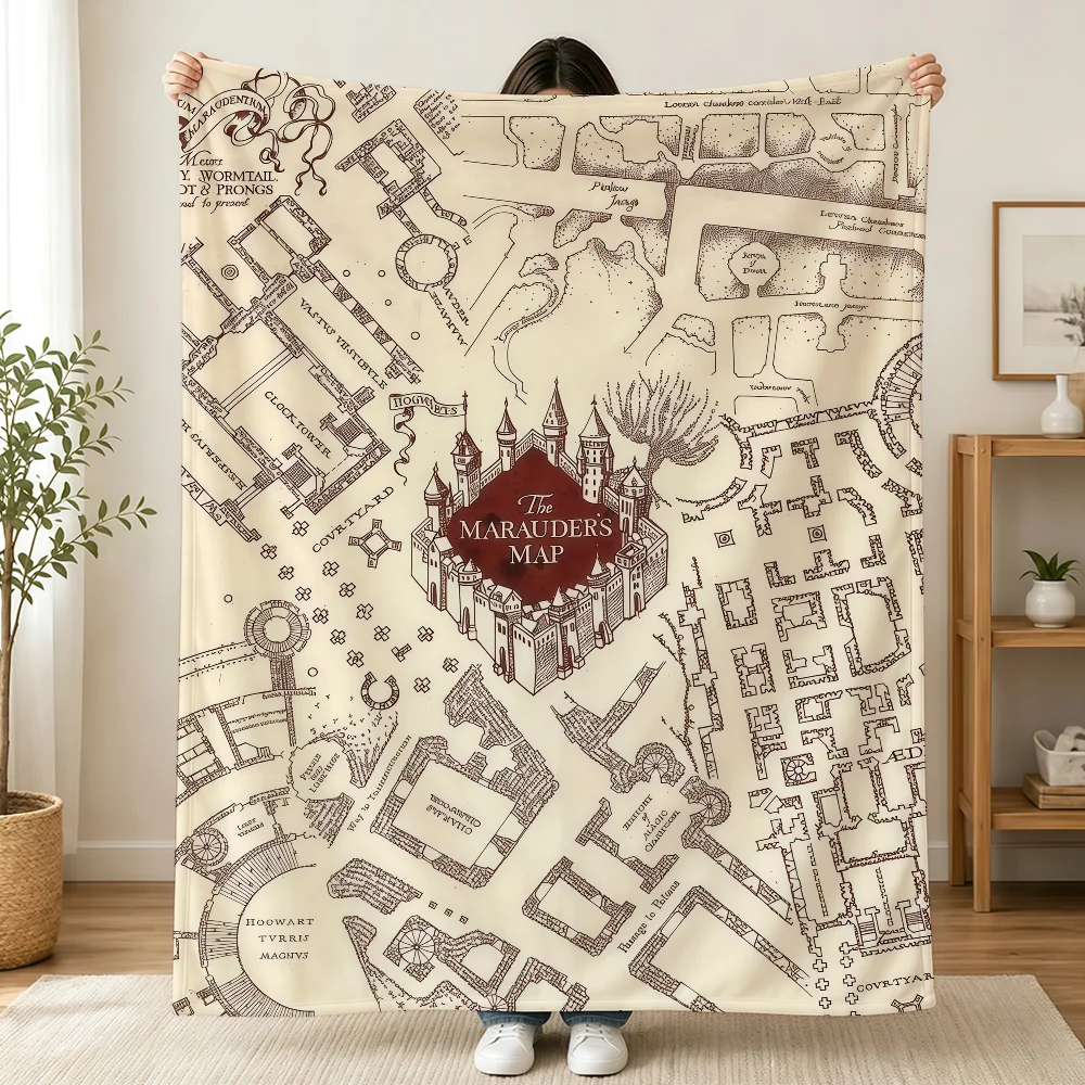 H-HarryS P-PotterS Decke, bedrucktes Flanell, weich, warm, gemütlich, für die Jahreszeit, zum Nickerchen, für Bett, Sofa, Reisen, Camping, Geschenk für Erwachsene und Kinder – Detail 9