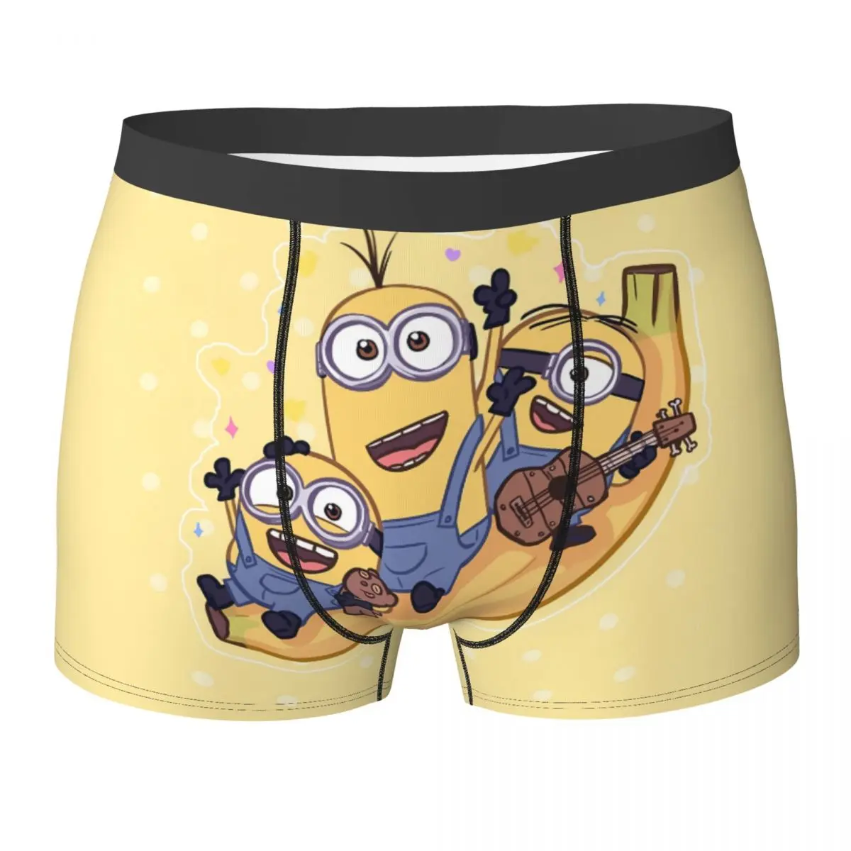 Minions Boxer Shorts bolsa de plátano ropa interior de alta calidad personalizado DIY Boxer breve Sexy suave hombres calzoncillos de gran tamaño