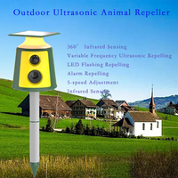 360° Infrared Sensing Outdoor Variable-frequency Ultrasonic Animal Expulsion Device Solar/USB Charging