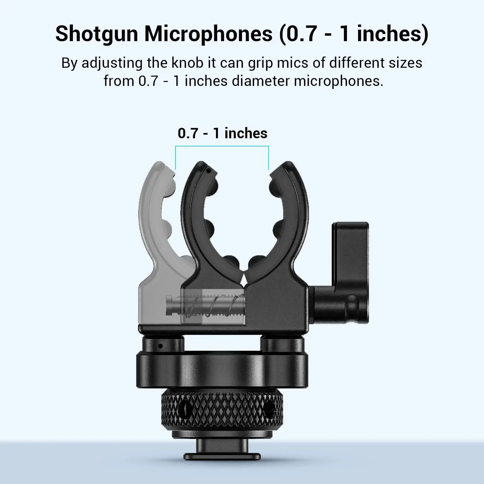 SmallRig Shotgun Microphone Support with Cold Shoe With 19-25mm Diameter Microphone Shock Clamp Holder -  BSM2352