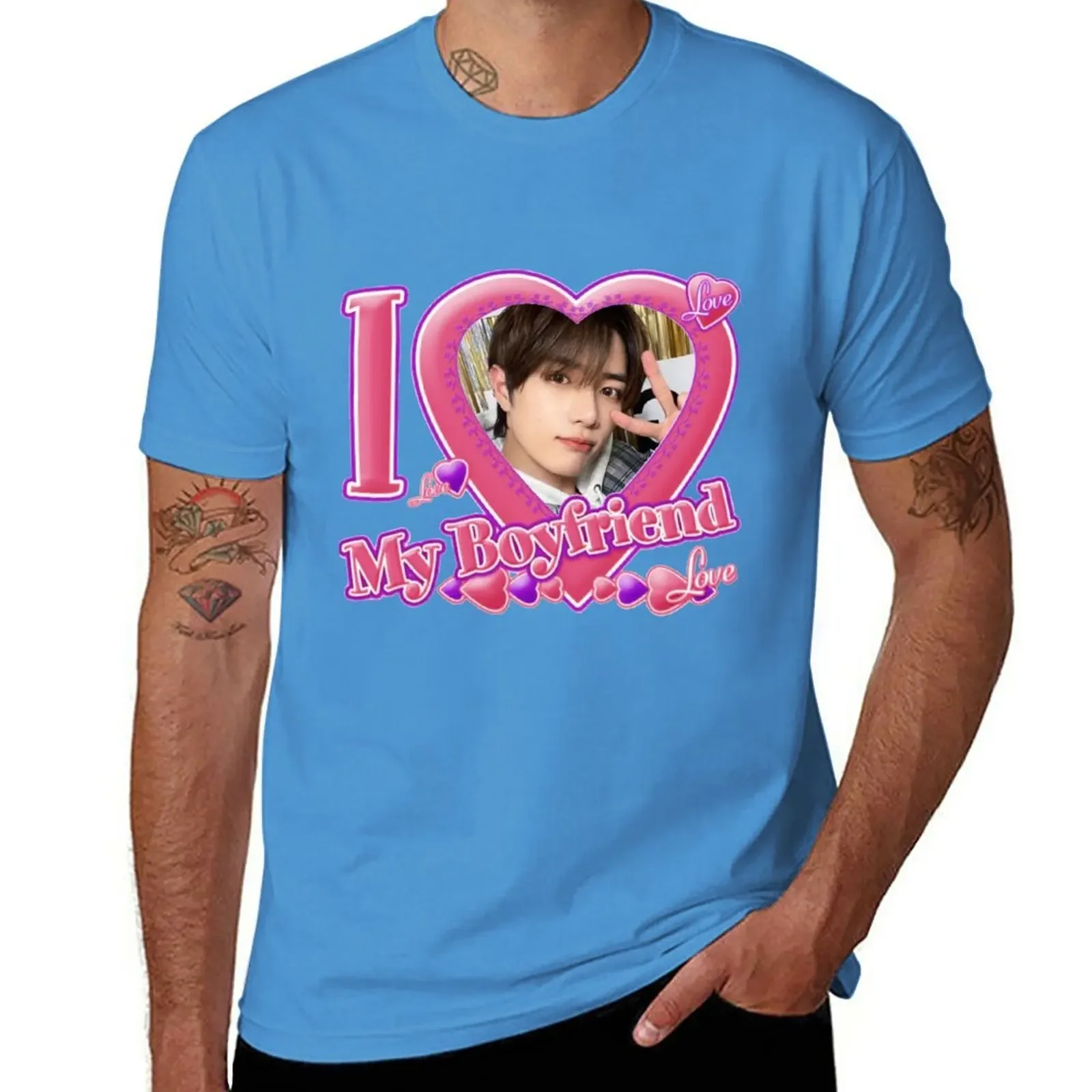 kawaii clothes tops graphics t shirt mens clothing New Beomgyu (TXT) I love my boyfriend T-Shirt  men clothing  harajuku