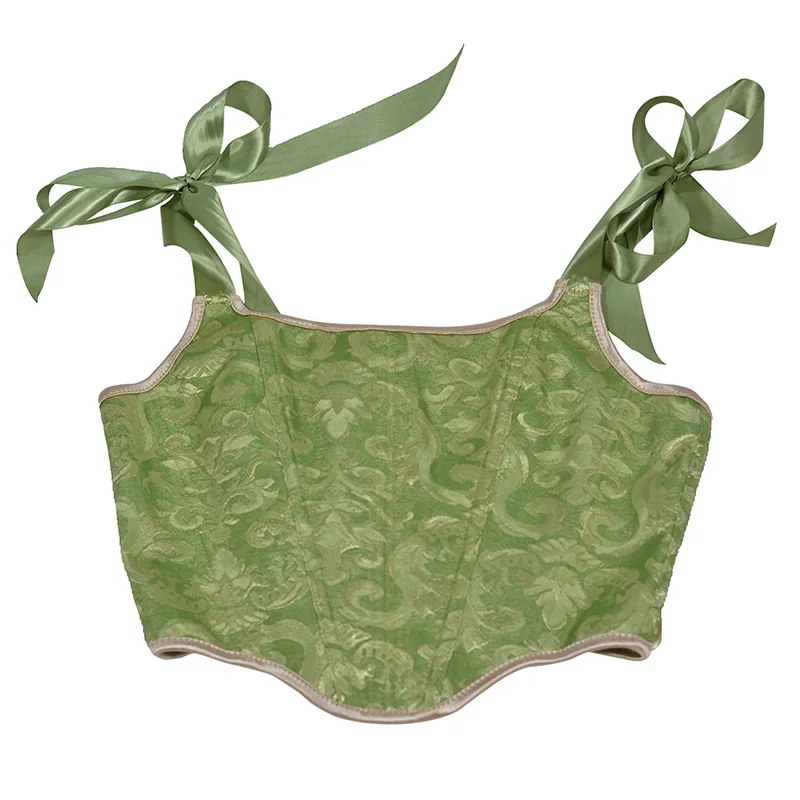 Satin Sexy Jacquard Tube Tank Solid Sleeveless Bandage Hollow Out Slim Skinny Corset Tops Casual Elegant Female Vest