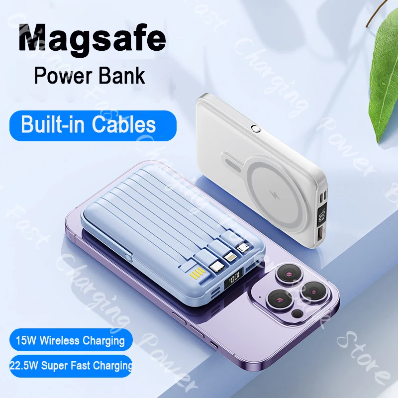 Xiaomi  Large capacity 20000mAh PD20W Magnetic Power Bank  22.5W Fast Charging Built-in Cable Integrated Stand | Large Capacity