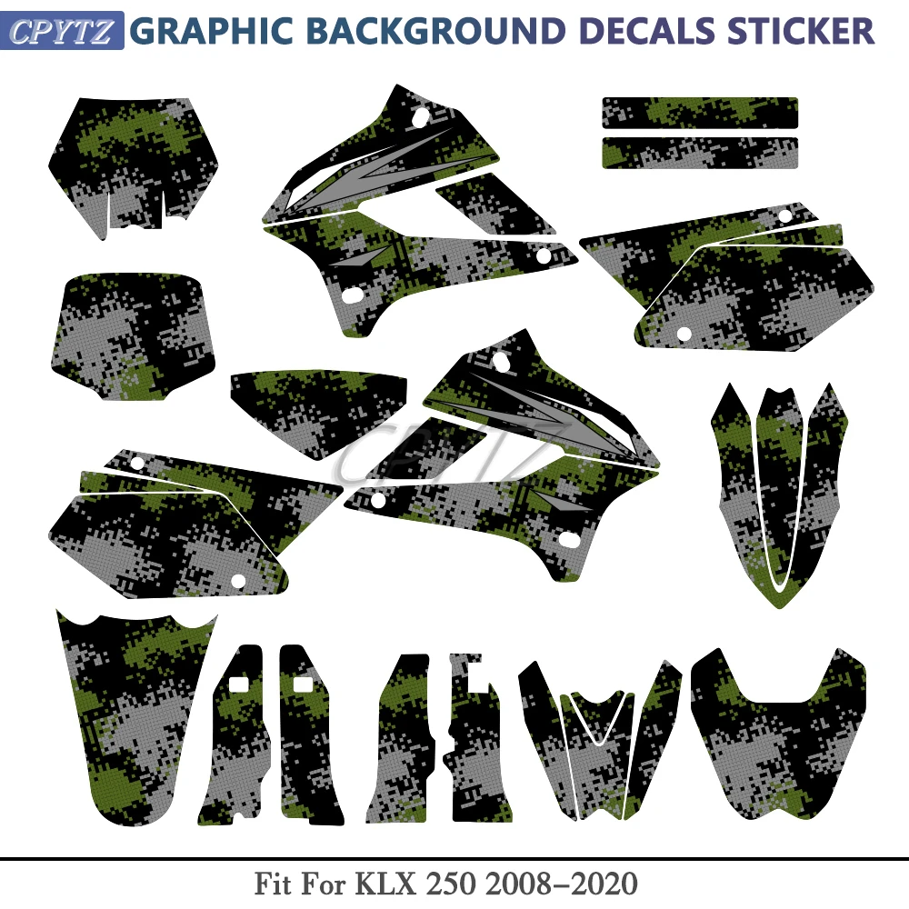 Fit For KLX250 KLX 250 2008 2009 2010 2011 2012 2013 2014 2015 2016 2017 2018 2019 2020 Graphics Decals Stickers Background