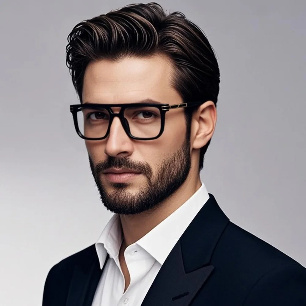 

Classic Prescription Glasses for Men Square Anti Blue Light Lenses Hyperopia Correction Office Use Reading Glasses for Man