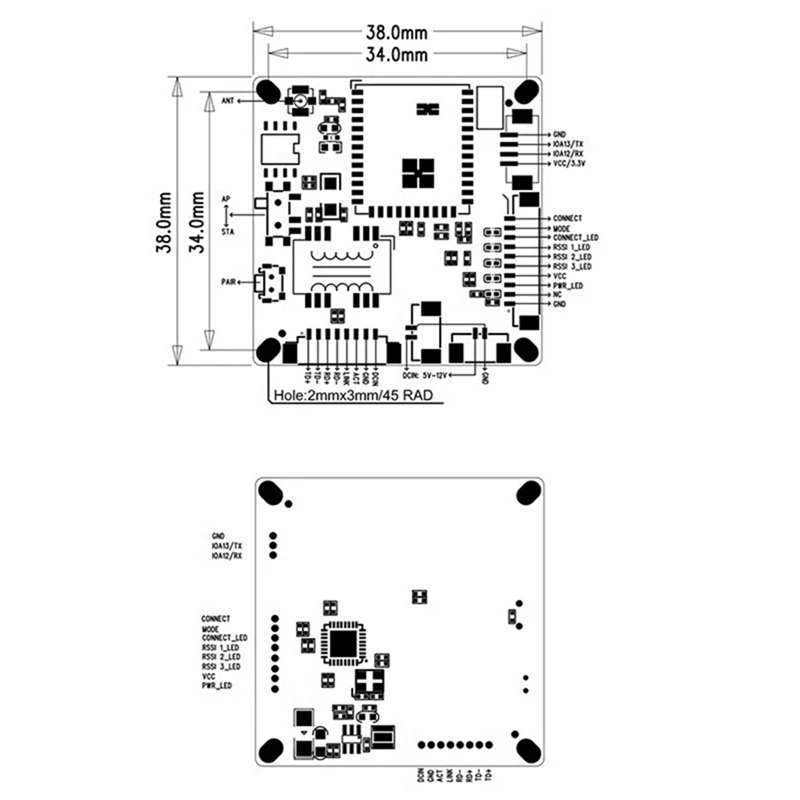 MAKE-Wifi Половина изображения Передача данных 802.11AH Низкочастотный модуль Беспилотная воздушная машина Передача изображения робота