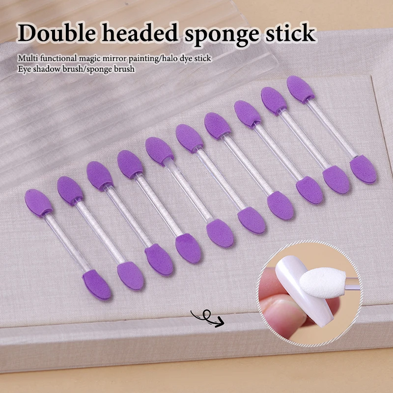 10 pezzi applicatore pennello ombretto trucco professionale spugna stick pennello cosmetico forniture cosmetiche di bellezza a doppia estremità